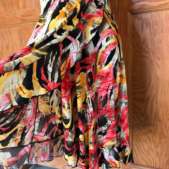 A6 Lapis Strapless Floral Knit Dress Lg - Picture 2 of 4